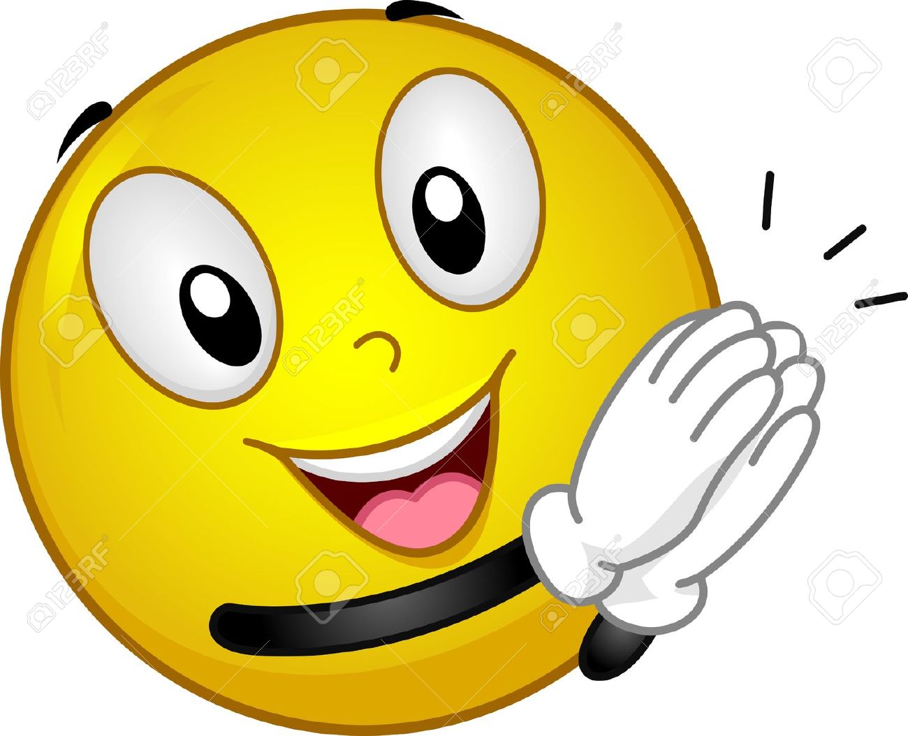 14343652-Illustration-Featuring-a-Clapping-Smiley-Stock-Illustration-emoticons